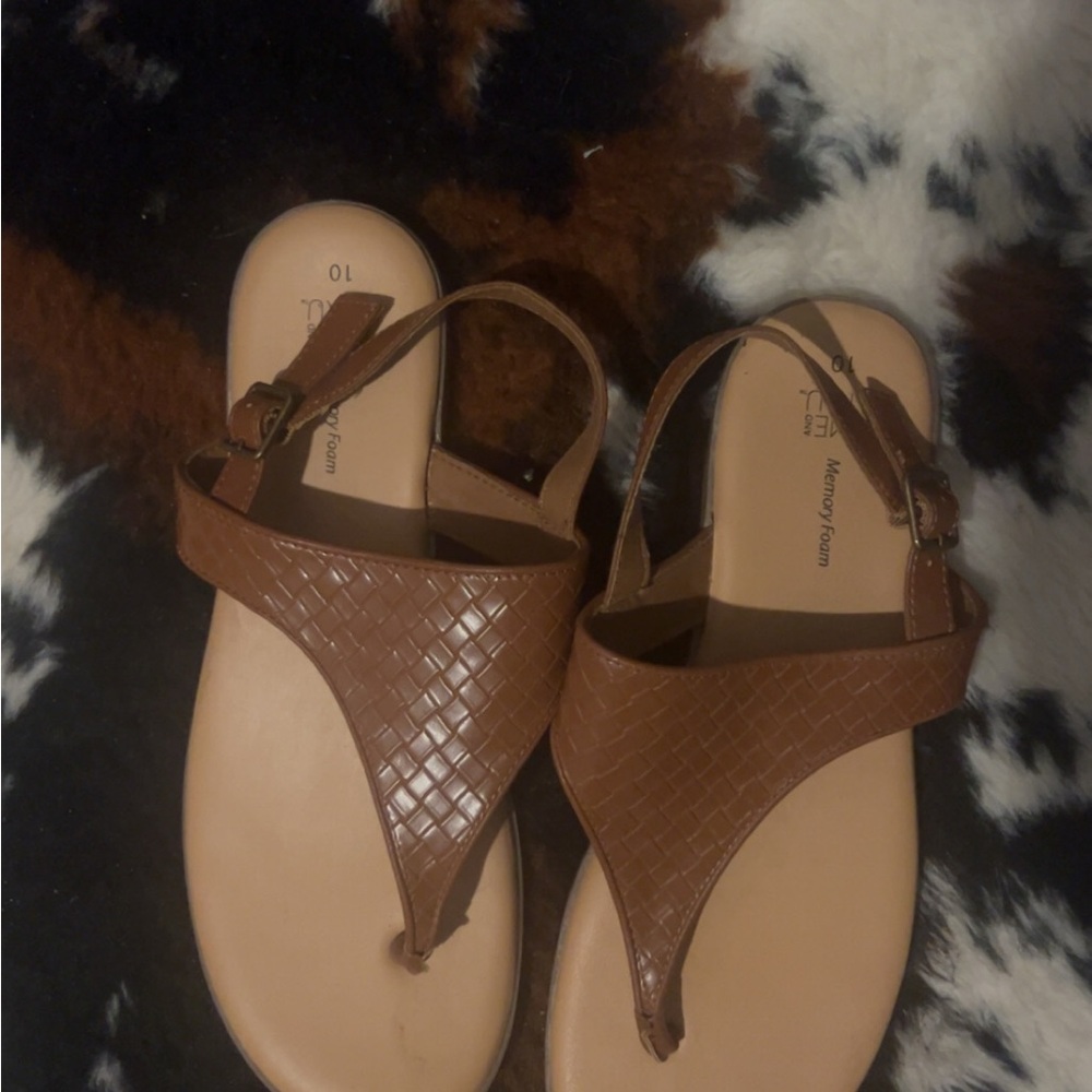Brown Woven Sandals
